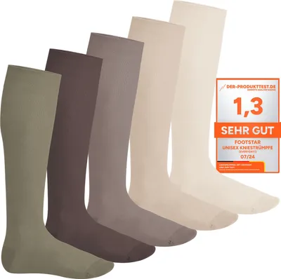 Produktbild von Footstar EVERYDAY! 5 PAAR Damen & Herren Kniestrümpfe - Natur 35-38