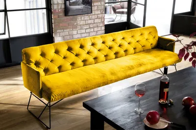 Produktbild von KAWOLA Esszimmerbank CHARME Velvet curry 246cm