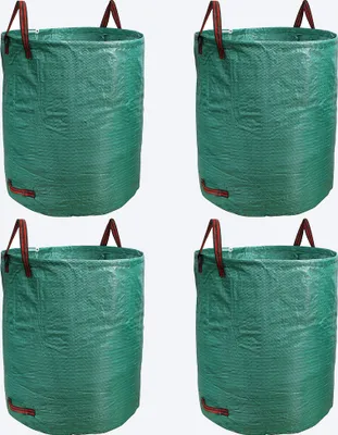 Produktbild von 4x Gartenabfallsack Laubsack Gartensack mit Griffen - Laubsack Rasensack Abfallsack Müllsack Gartenabfallsack 500L