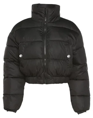 Produktbild von Gihuo Cropped-Steppjacke für Damen, Oberbekleidung, Mäntel, schwarz, Groß