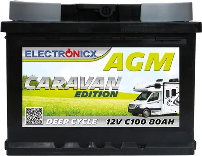 Produktbild von Electronicx Caravan Edition AGM Batterie 80Ah 12V ▶ Wohnmobil Caravan Camper Versorgungsbatterie  wartungsfrei zyklenfest tiefentladungsfest