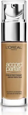 A bottle of L'Oréal Paris foundation with a pump dispenser.