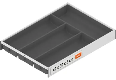 Immagine prodotto di Blum Ambia-Line portaposate 425x300x50, acciaio bianco seta o grigio orione opaco