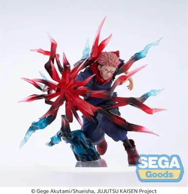 A SEGA Jujutsu Kaisen Luminasta PVC Statue of Yuji Itadori in a dynamic pose with energy effects.