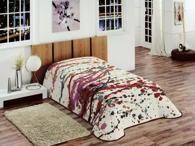 Produktbild von Decke Kinderdecke Tagesdecke Wohndecke gepunktet bunt rot pink türkis Größe - 155x215 cm