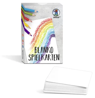 Produktbild von Ursus 17020000F - Blanko-Spielkarten, 36 unbedruckte Karten aus weißem Karton 30