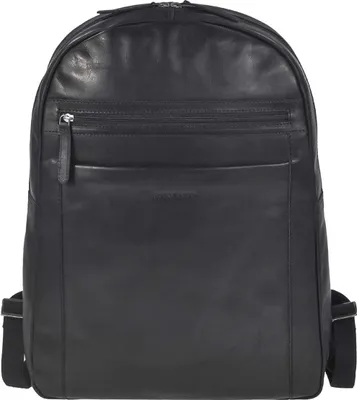 Produktbild von Greenburry Rucksack Leder schwarz 34x46cm mit Notebookfach 28x29cm Business Freizeit Reise Damen Herren