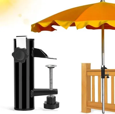 Produktbild von Famanu Parasolhalter Balkon - Robuste Metallkonstruktion, Schwarz