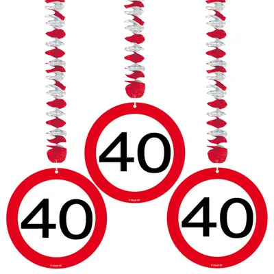 Produktbild von 3 Verkehrsschild 40 Spiralhänger 75cm