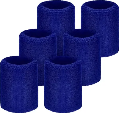 Produktbild von 6 Packung Sport Wristbands Absorbierende Schweißbänder für Fußball Basketball, Leichtathletik,blau