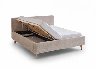 Produktbild von Doppelbett Younes 180x200cm mit Stauraum - beige
