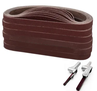 Image de 60 bandes abrasives de 13 x 457 mm, de différentes granulométries, pour ponceuses à bande