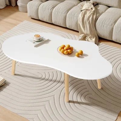 Produktbild von Kleiner Couchtisch, Mid Century Modern Tea Table, Living Room Center Minimalist Display Couchtisch mit Wolkenform