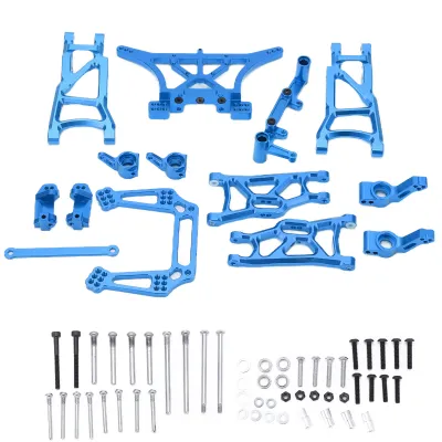 Produktbild von súprava dielov 1/10 RC vahadlo predné zadné, hliníková zliatina, kompatibilná s TRAXXAS SLASH 2WD, modrá