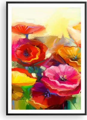 Produktbild von Gerahmtes Poster - Schwarzer Rahmen - Blumen Frühling Flora Garten - 70x100 cm - Wand Bild - Wanddeko - Wandbilder - Wandposter - Bilderrahmen - Bilder - Kunstdruck - Wandbild - P2BPA70x100-2877