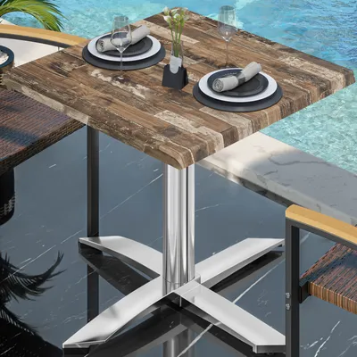 Produktbild von WTG | Bistro Außen Tisch | B: T: H: 70 x 70 x 75,5 cm | Vintage Old / Aluminium | Quadratisch | Bistro Tisch Gastro Tisch