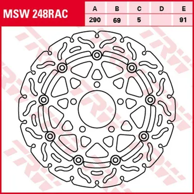 Image de TRW Disque de frein Sportif flottant MSW248RAC GSF650 Bandit WVB5