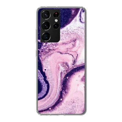 Produktbild von MuchoWow® Handyhülle Schutzhülle Hülle für Samsung Galaxy S21 Ultra Marmor - Glitzer - Chic Silikon Softcase Handy Hülle - Mobiltelefon