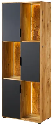 Produktbild von MASSIVMOEBEL24.DE Standregal Wildeiche 76x43x203 natur geölt LINDAU #23