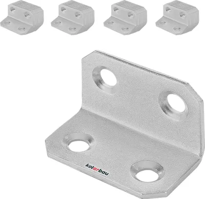 Produktbild von KOTARBAU® 50er Set Winkelverbinder 18 x 18 x 30 mm Stahl Bauwinkel Montagelöcher Möbelwinkel Verzinkt Schwerlast Holzverbinder Montagewinkel Stuhlwinkel