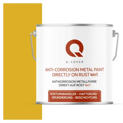 Produktbild von ANTIKORROSION METALLFARBE | DIREKT AUF ROST 4 IN 1 Zitronengelb RAL 1012 5L SATIN ANTI-ROST METALLSCHUTZLACK METALLLACK