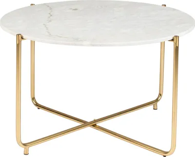 Produktbild von Housecraft Living Timpa Couchtisch Rund 70 cm Marmor Weiß/ Gold