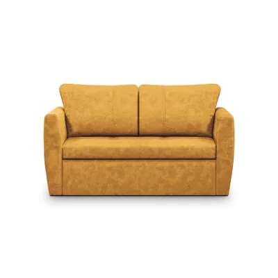 Image de Canapé lit Kamel deux places avec fonction de couchage surface de couchage 188x122 cm canapé de relaxation en velours avec lit, couleur : jaune, Terra 48
