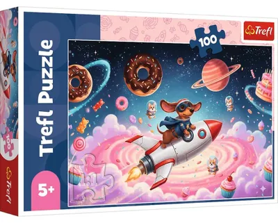 Zdjęcie produktu dla Puzzle 100 Jamnik na rakiecie 16558