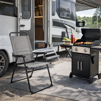 Aluminium Campingstuhl Klappstuhl Anglerstuhl Gartenstuhl Grau meliert