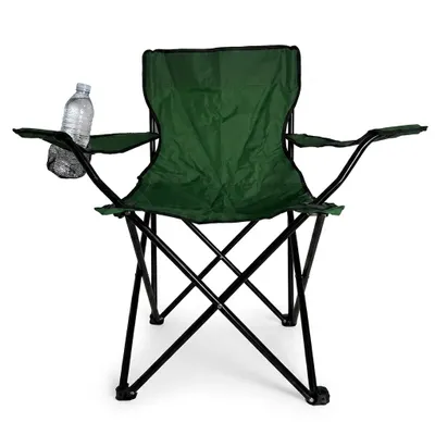 Produktbild von Berger Klappstuhl CF-2201 Campingstuhl Angelstuhl mit Getränkehalter Tragetasche bis 100 kg faltbar blau Gartenstuhl