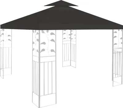 Produktbild von Faziango Ersatzdach Pavillon 3x3m, Gartenzelt Dachabdeckung aus 300D Polyester, Pavillondach mit Kaminabzug für Garten & Party Anthrazit