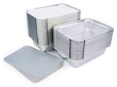 Image de Récipient en aluminium jetable avec couvercle - 800 ml, idéal pour la préparation et le transport des repas