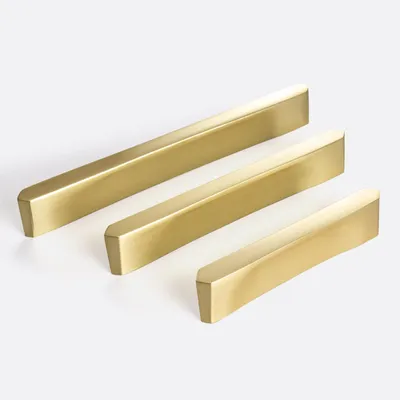 Möbelgriffe 6er-Set, Lochabstand 128 mm, gold, Zinklegierung