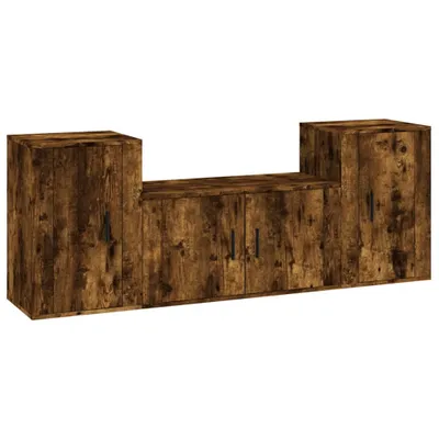 Produktbild von vidaXL 3-tlg. TV-Schrank-Set Räuchereiche Holzwerkstoff