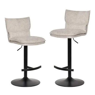 Immagine prodotto di Duhome sgabello da bar set di 2 sgabelli da bar regolabili in altezza girevoli in bouclé sgabello da cucina con poggiapiedi sgabello imbottito per bar cucina bistrot, beige