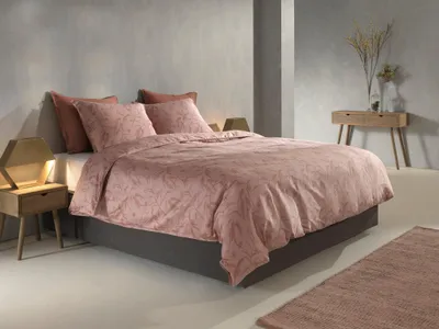 Produktbild von Zohome Satinado Bettbezug - 135x200 cm – Baumwoll-Satin – Hochwertige Bettwäsche mit Uni motiv – Weich - Atmungsaktiv und Hautfreundlich – inkl. 80x80 cm Kissenbezug – Rosa