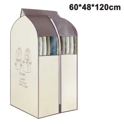 Produktbild von Hängende Kleidertasche Kleidersack Organizer Aufbewahrung mit durchsichtigen PVC-Fenstern Kleiderständerabdeckung Staubdichte Kleiderabdeckung für Anzugmäntel Jacken Kleiderschrank Aufbewahrung
