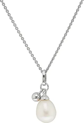 Produktbild von Klassische 925 Sterling Silber (Rhodiniert) Süßwasser-Zuchtperle Damen - Halskette - 43cm*8mm; TRS23433