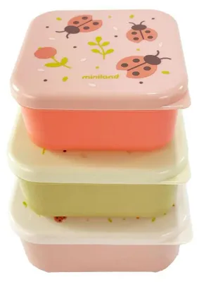 Produktbild von Miniland Butterfly Brotdosen 3 Einheiten Rosa  Kinder Rosa One Size