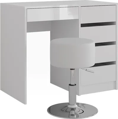 Obrázok produktu pre Toaletný stolík Vicco Sherry Biela/biela s vysokým leskom 89.8 cm so stoličkou, Model 57696
