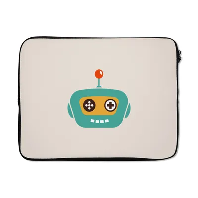 Produktbild von MuchoWow® Laptop Hülle 15 Zoll Roboter - Gesicht - Antenne - Technik - Junge - Kind Laptoptasche - Laptoptasche - Sleeve - Rundum-Schutz