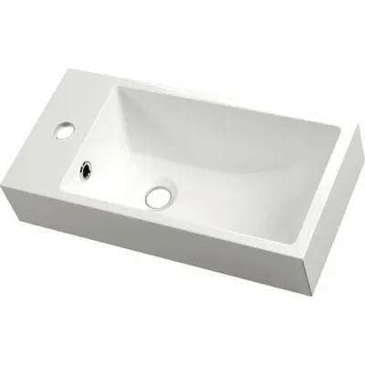 Produktbild von Sapho ARIANA Gussmarmor-Waschtisch 50x25cm, links, weiß