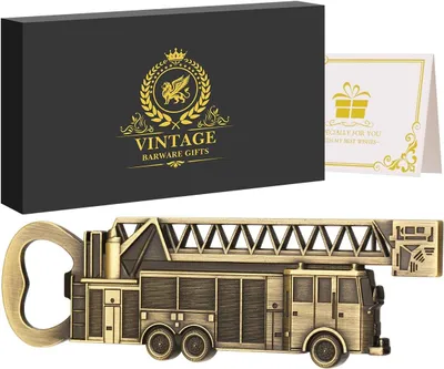 Productafbeelding van Brandweerwagen Flessenopener - Eigenzinnige Brandweerman Cadeaus voor Mannen - Pap - Opa