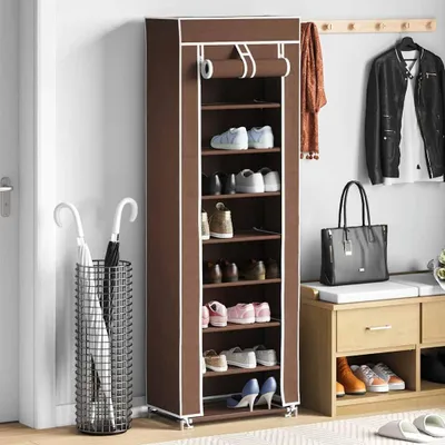 Obrázok produktu pre vidaXL Skriňa na topánky Stojan na topánky 8 vrstiev 57 x29 x162 cm Hnedá