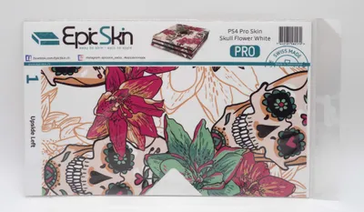 Produktbild von PS4 Pro Skin - Design Aufkleber Skull Flower White