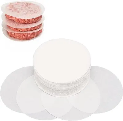 Image de Papier antiadhésif pour presse à hamburger, Ø 12 cm, barbecue et viande