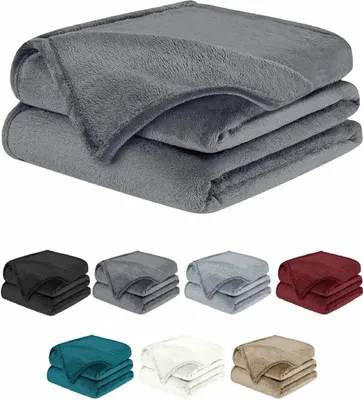 Produktbild von Kuscheldecke – weiche Fleecedecke, als Tagesdecke oder Bettdecke,150x200cm Wohndecke oder Sofa Überwurfdecke Grau