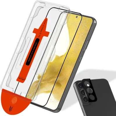 Produktbild von 1-Pack Samsung S22 Displayschutzfolie & 1-Pack Kameraschutz - Gehärtetes Glas | [Automatische Installation] - Blasenfrei