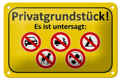 Produktbild von Blechschild Hinweis 18x12cm Privatgrundstück Es ist untersagt