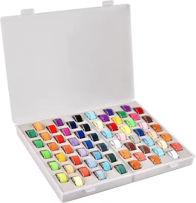 Imagen del producto de Organizador de carretes de hilo Spoelhalter, con 66 compartimentos, transparente, para accesorios de costura